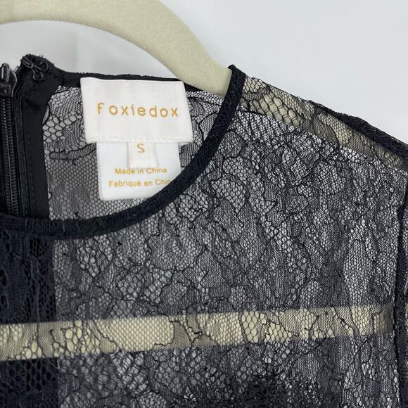 Anthropologie Foxiedox Nixie Lace Jumpsuit Navy Blue Women’s Small - Picture 8 of 9